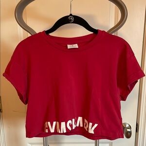 Gymshark Red Graphic Crop Tee